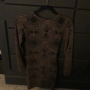 Glitter dress with strappy back